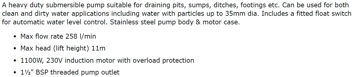 משאבת מים חשמלית CLARKE PVP11A